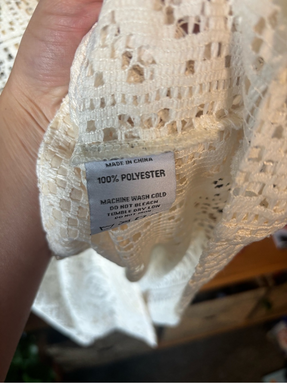 The Defthands Portland Crochet Lace Short-Sleeve Shirt in Cream | Small - Picture 6 of 7